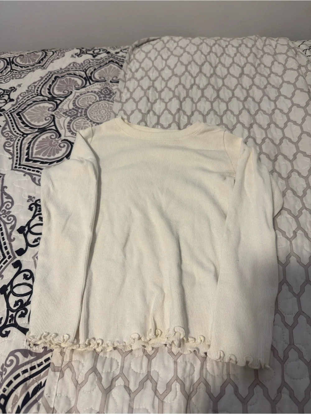 Baby Gap Cream Ribbed Long-Sleeve Top